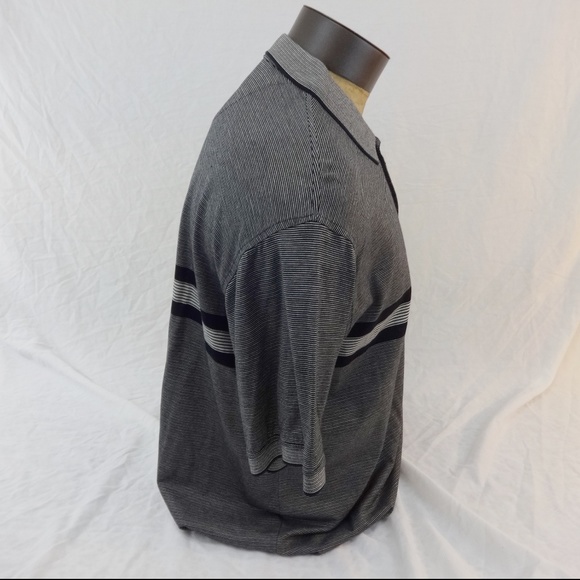 IZOD Striped Cotton Cool FX Golf Polo Shirt Large - Picture 4 of 6